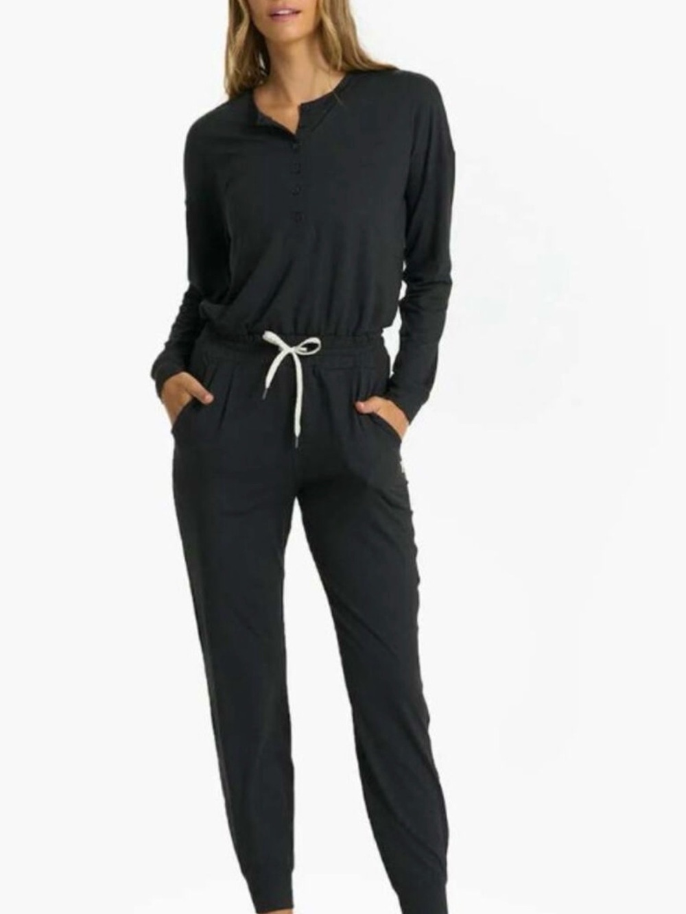 Vuori Lux Henley Long-Sleeve Jumpsuit